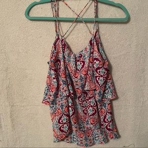 Spaghetti strap like-new printed Express blouse